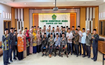 Plt Kepala dan Guru MTsN 3 Aceh Timur Resmi Dilantik Menjadi Kepala Madrasah
